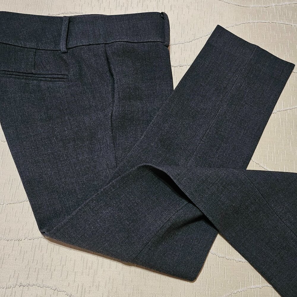 ANN TAYLOR  4 POCKET, 5 BELTLOOP, CHARCOAL GRAY PANTS w/ COMFORT WAISTBAND SZ 0P